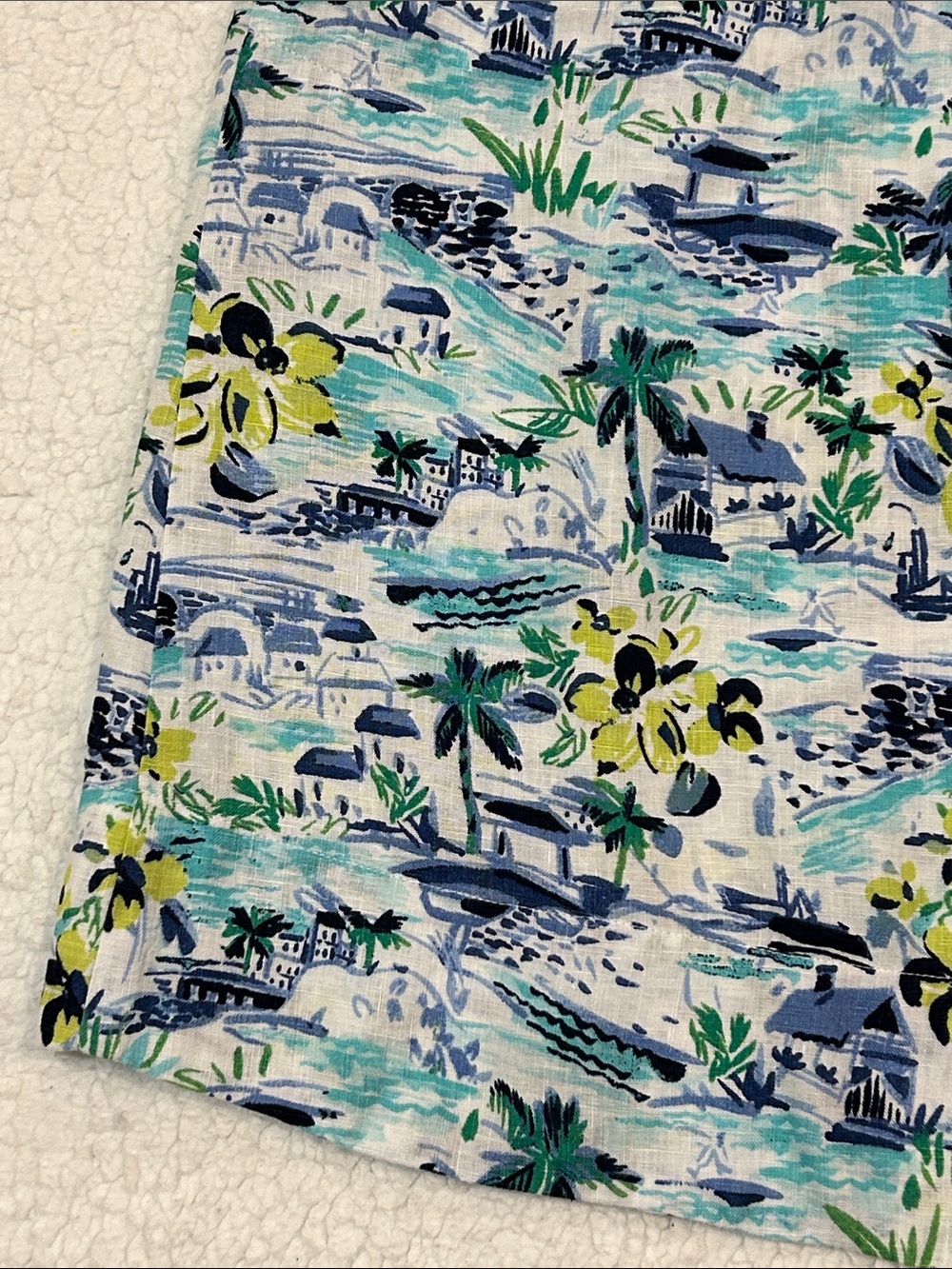 J. Jill Love Linen Sleeveless Dress size 1X Women's Tropical Print Blue & White - Picture 10 of 13